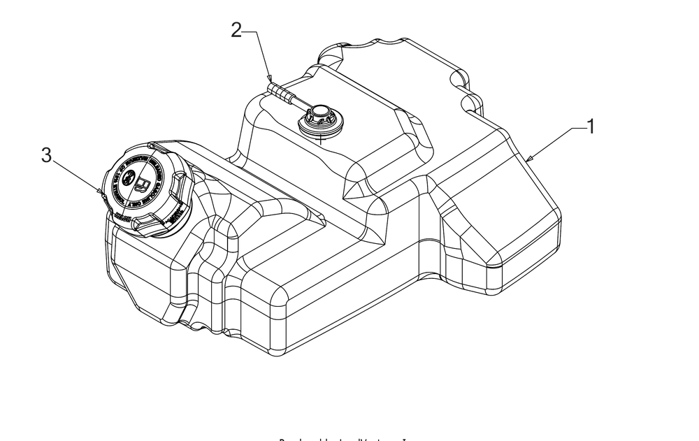 Fuel Tank Diagram and Parts List for CC30H (13AC21JDA10)(2023) Cub Cadet Lawn Tractor Accessories